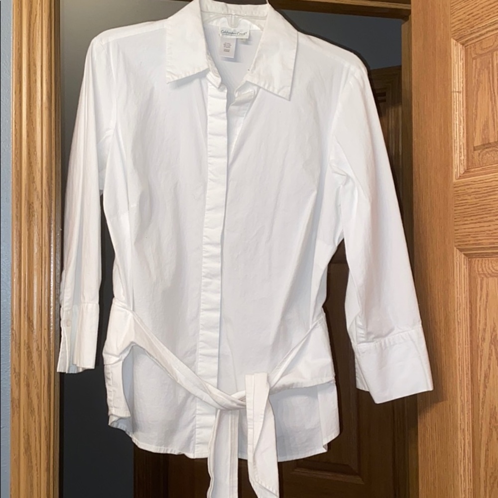 White Dress Shirt w/front tie